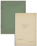 Moe Howards 31pp. Script Dated March 1938 for The Three Stooges Film Three Missing Links, or The Gorillia [sic] Picture -- Signed by Moe on Cover in Blue Pencil & Annotated -- Very Good